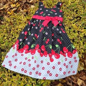 SOLD Girls Bonnie Jean floral cherry print dress 7